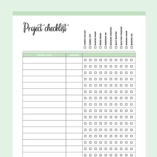 Printable Quilt Project Checklist Template | Instant Download PDF – Plan Print Land printable-quilt-project-checklist-template-instant-download-pdf-plan-print-land