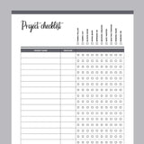 Printable Quilt Project Checklist Template - Grey