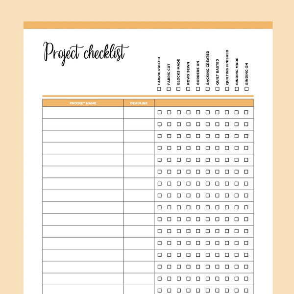 Printable Fabric Cutting List, Quilting Fabric Cutting, Sewing
