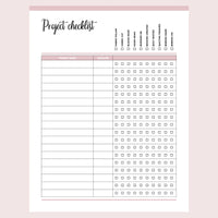 Printable Quilt Project Checklist Template