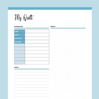 Printable Quilt Summary Journal - Blue