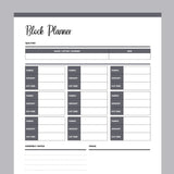 Printable Quilting Block Planner - Grey