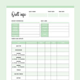 Printable Quilting Journal - Green