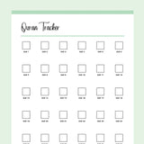 Printable Quran Reading Checklist - Green