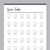 Printable Quran Reading Checklist - Grey