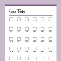 Printable Quran Reading Checklist - Purple