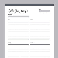 Printable REAP Bible Study Template - Grey