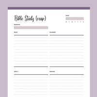 Printable REAP Bible Study Template - Purple