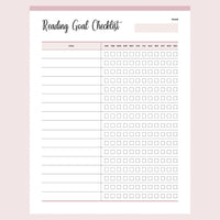Printable Reading Goal Checklist - Page