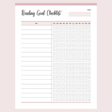 Printable Reading Goal Checklist - Page