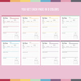 Printable Reading Journal - Color Choices