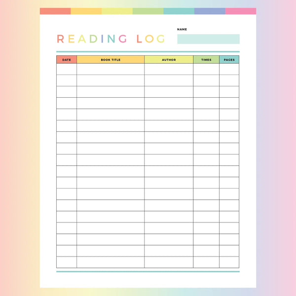 Printable Reading Log For Children | Instant Download PDF | A4 and US Letter – Plan Print Land printable-reading-log-for-children-instant-download-pdf-a4-and-us-letter-plan-print-land