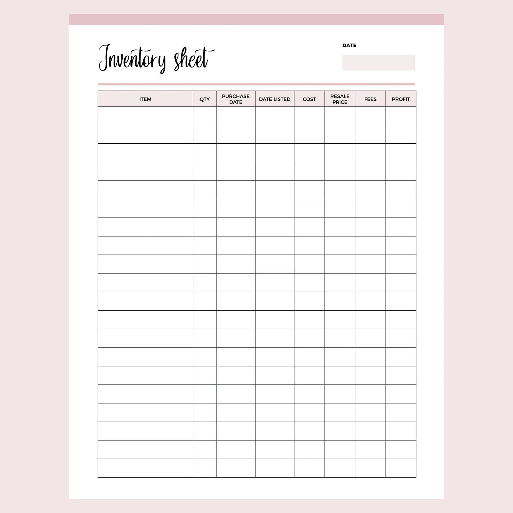 Printable Reseller Inventory Sheet | Instant download PDF | A4 & US Letter – Plan Print Land printable-reseller-inventory-sheet-instant-download-pdf-a4-us-letter-plan-print-land