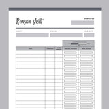 Printable Revision Sheet For Students - Grey