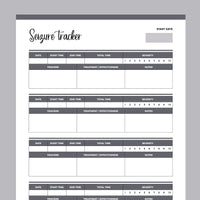 Printable Seizure Tracker - Grey