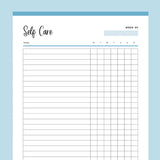 Printable Self-Care Template - Blue