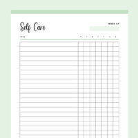 Printable Self-Care Template - Green