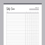 Printable Self-Care Template - Grey