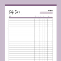 Printable Self-Care Template - Purple