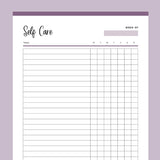 Printable Self-Care Template - Purple