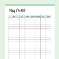 Printable Sellers Checklist For Listing Products - Green