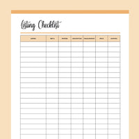 Printable Sellers Checklist For Listing Products - Orange