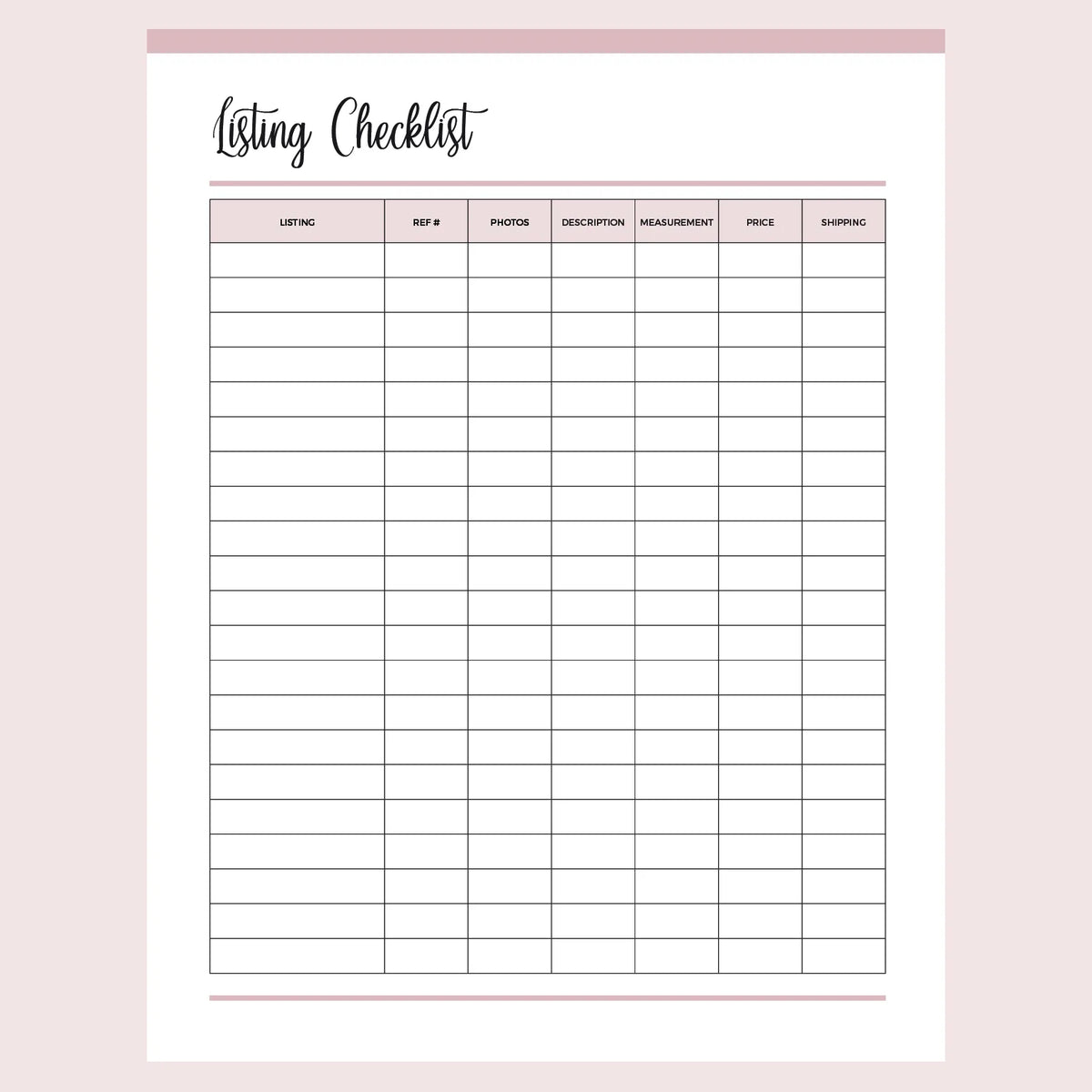 Printable Sellers Checklist For Listing Products | Instant Download PDF ...