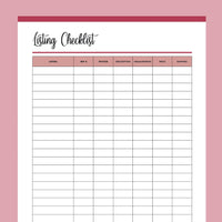 Printable Sellers Checklist For Listing Products - Red