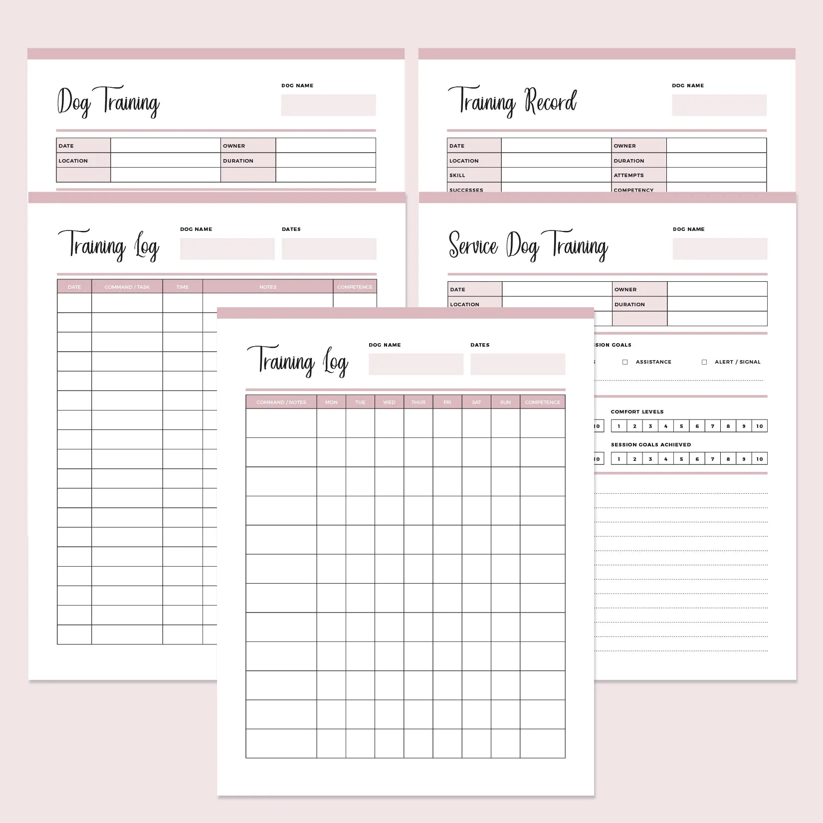 printable-service-dog-training-log-instant-download-pdf-a4-and-us-letter-plan-print-land for Free Printable Dog Training Log Printable Service Dog Training Log | Instant Download PDF | A4 and US Letter – Plan Print Land for Free Printable Dog Training Log