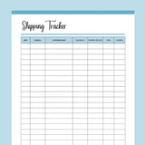 Printable Shipping Tracker For Small Businesses - Blue