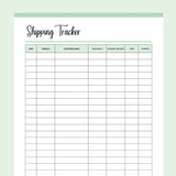 Printable Shipping Tracker For Small Businesses - Green