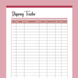 Printable Shipping Tracker For Small Businesses - Red