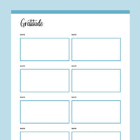 Printable Simple Gratitude Log - Blue