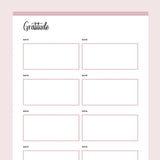 Printable Simple Gratitude Log - Pink