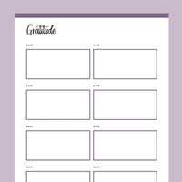Printable Simple Gratitude Log - Purple