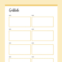 Printable Simple Gratitude Log - Yellow