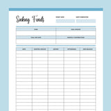 Printable Sinking Funds Tracker - Blue