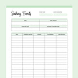 Printable Sinking Funds Tracker - Green