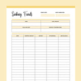 Printable Sinking Funds Tracker - Yellow