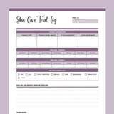 Printable Skin Care Product Trial Tracking - Purple