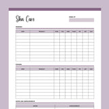 Printable Skin Care Routine Template - Purple