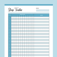 Printable Sleep Trackers - Blue