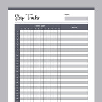 Printable Sleep Trackers - Grey