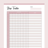 Printable Sleep Trackers - Pink