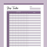 Printable Sleep Trackers - Purple