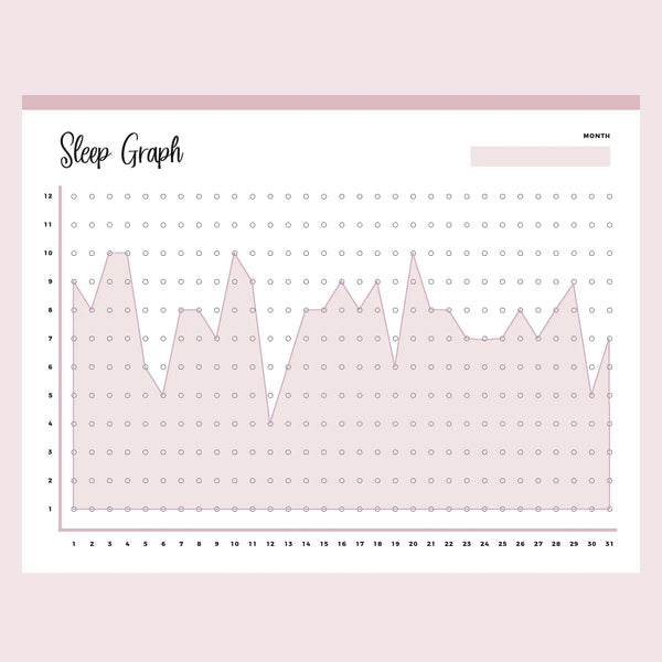 Printable Monthly Sleep Tracking Graph Filled in Example