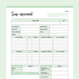 Printable Soap Recipe Sheets - Green