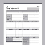 Printable Soap Recipe Sheets - Grey
