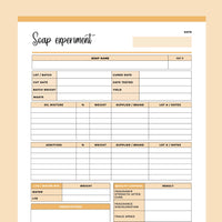 Printable Soap Recipe Sheets - Orange