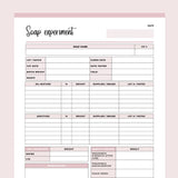 Printable Soap Recipe Sheets - Pink